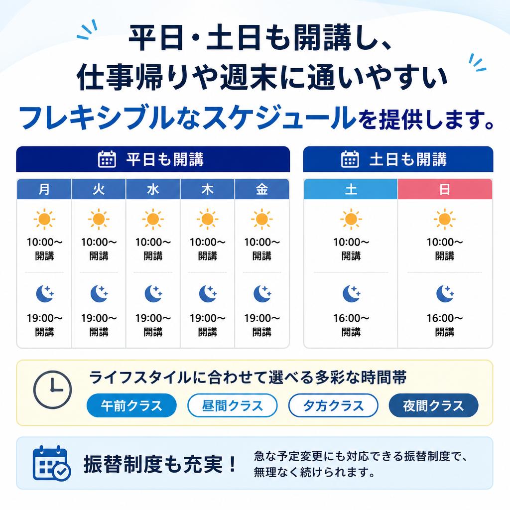 ライフスタイルに合わせた通いやすさ