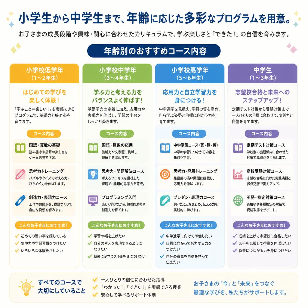 対象年齢とコース紹介