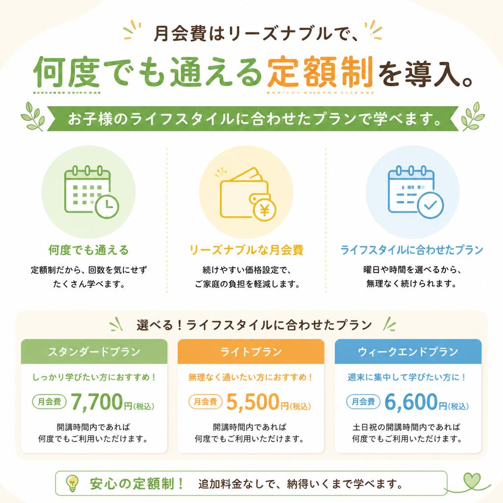 通いやすさを重視した料金プラン