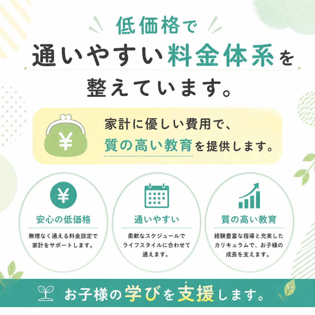 通いやすく安価な料金設定