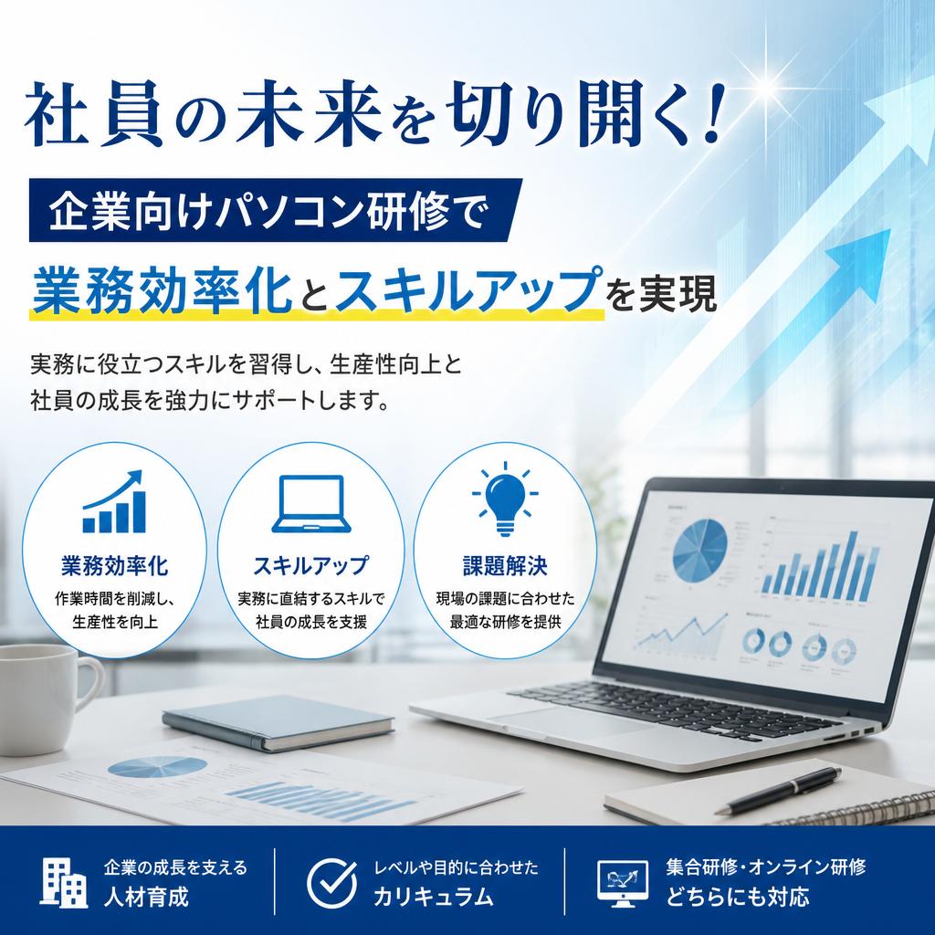 社員の未来を切り開く！企業向けパソコン研修で業務効率化とスキルアップを実現