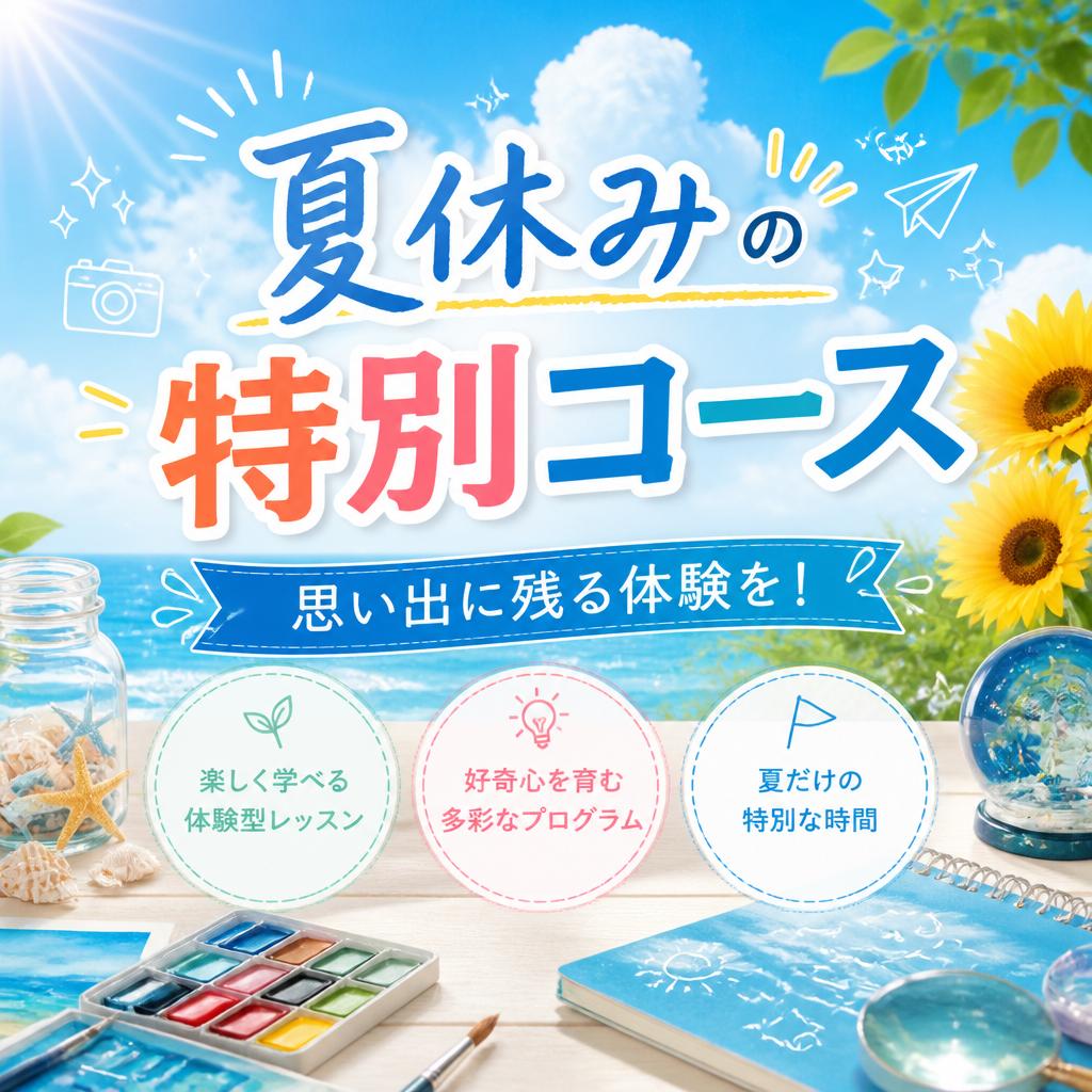 夏休みの特別コースで、思い出に残る体験を！