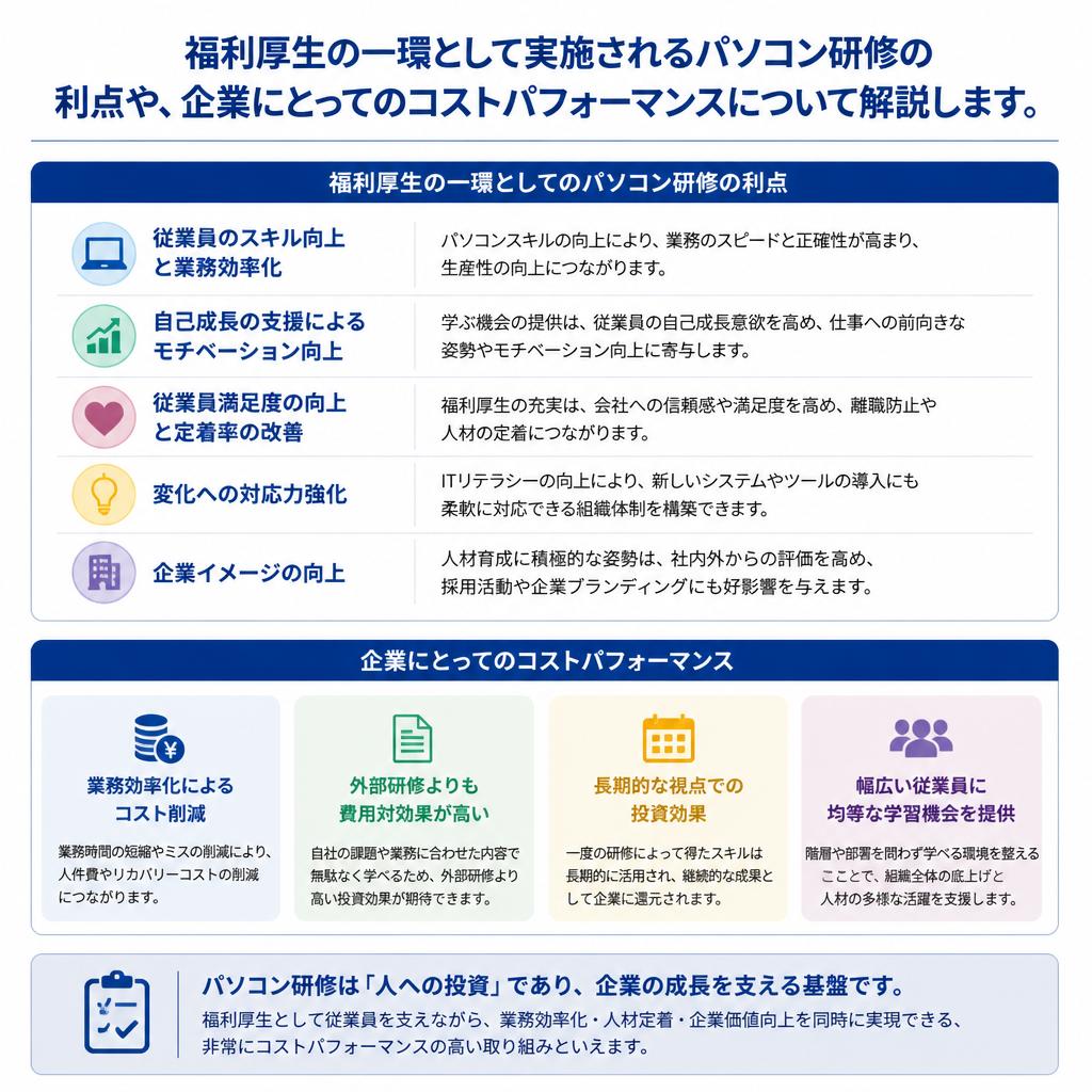 福利厚生としてのパソコン研修の導入
