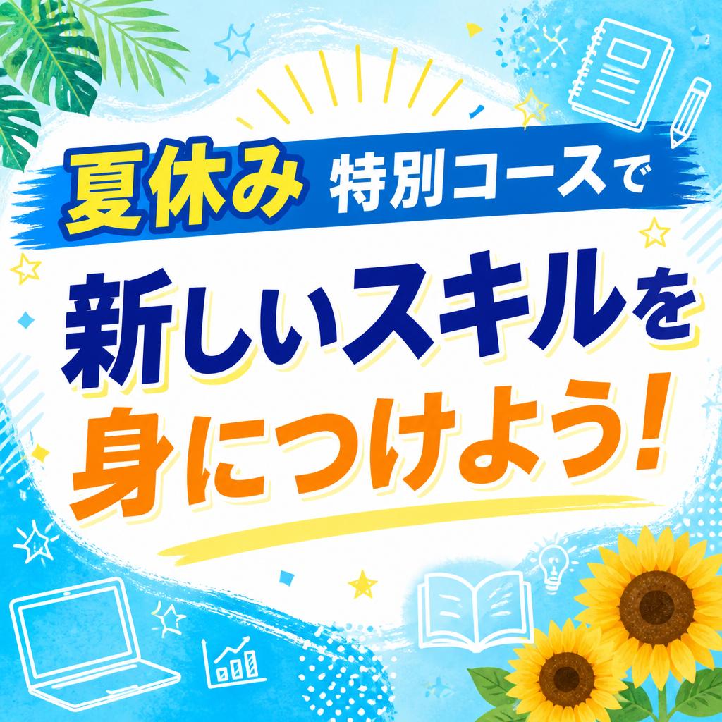 夏休み特別コースで新しいスキルを身につけよう！