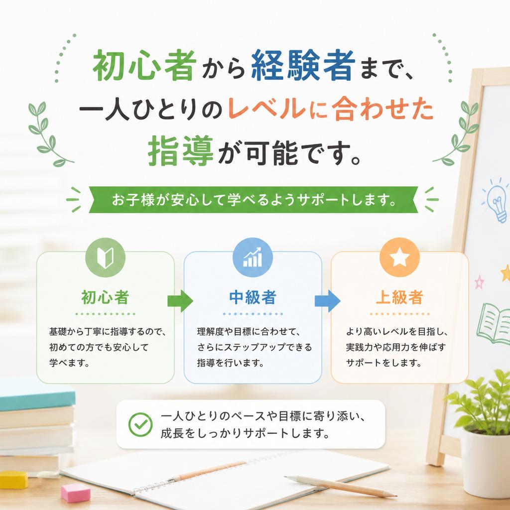 全てのレベルに対応