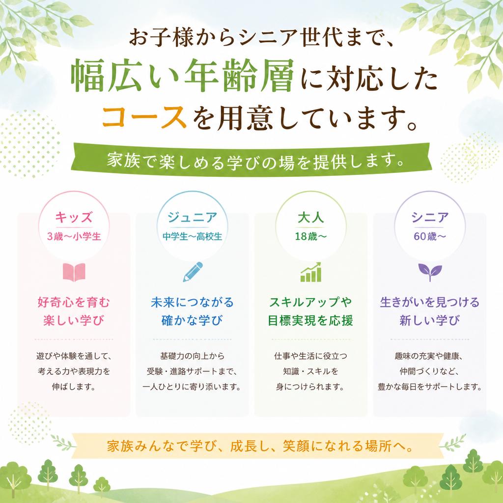 4. 子供から大人までのコース