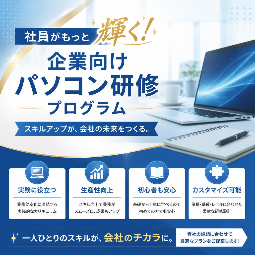 社員がもっと輝く！企業向けパソコン研修プログラム
