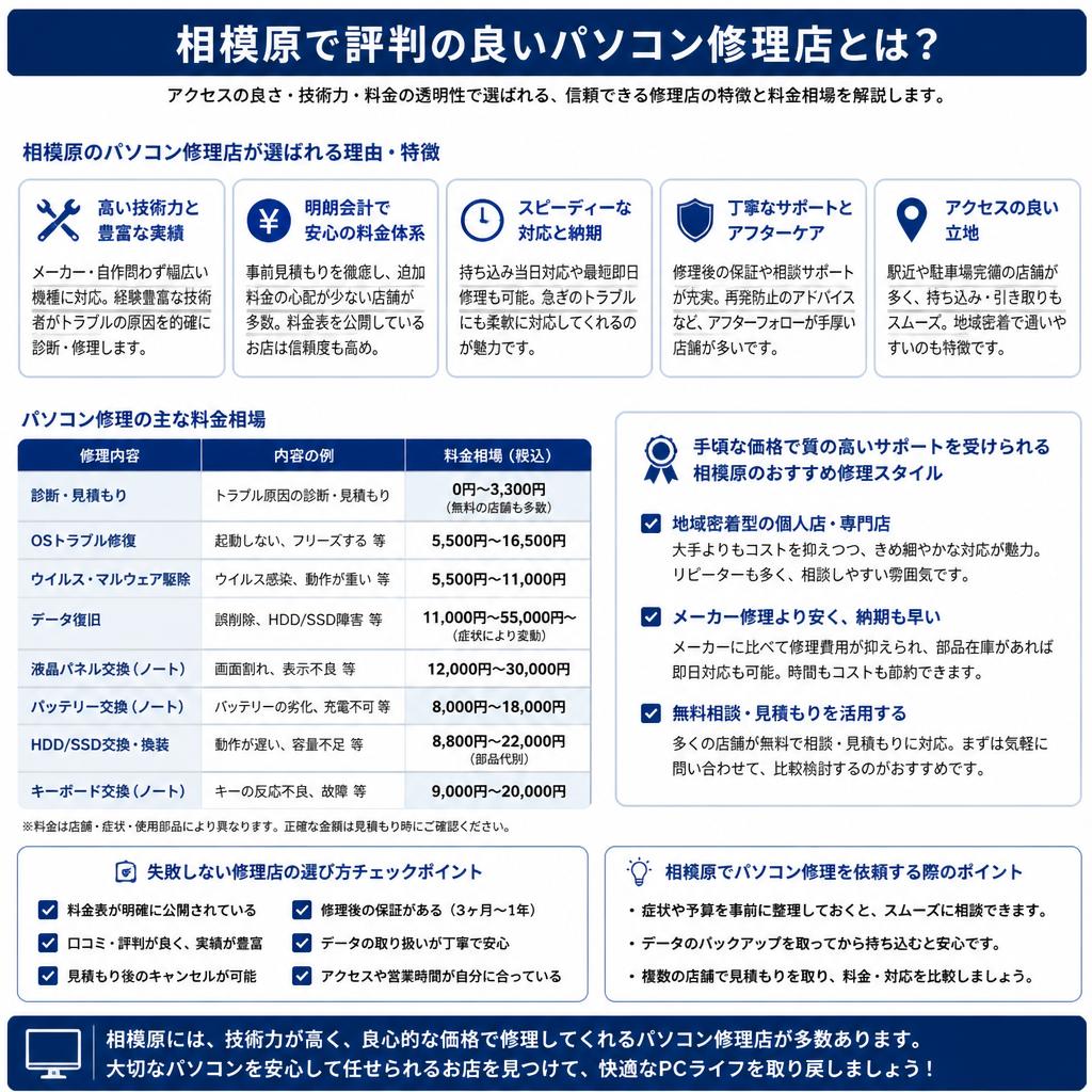 4. 相模原で安いパソコン修理店のご紹介