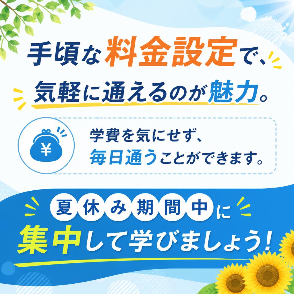 お手頃価格で通いやすい!