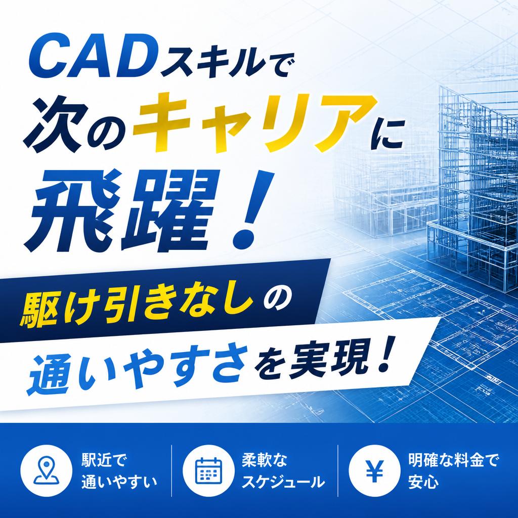 CADスキルで次のキャリアに飛躍！駆け引きなしの通いやすさを実現！