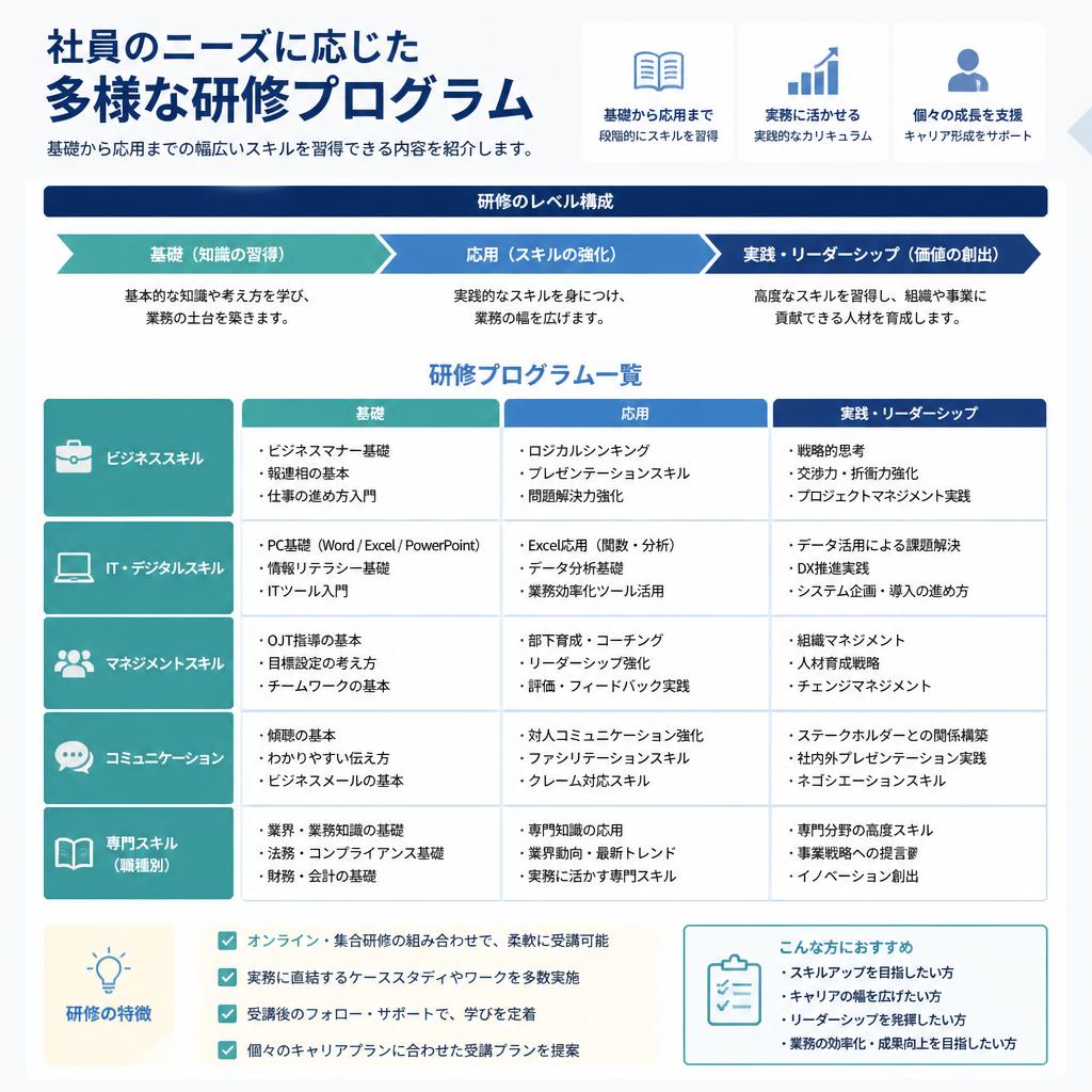 2. 研修プログラムの多様性