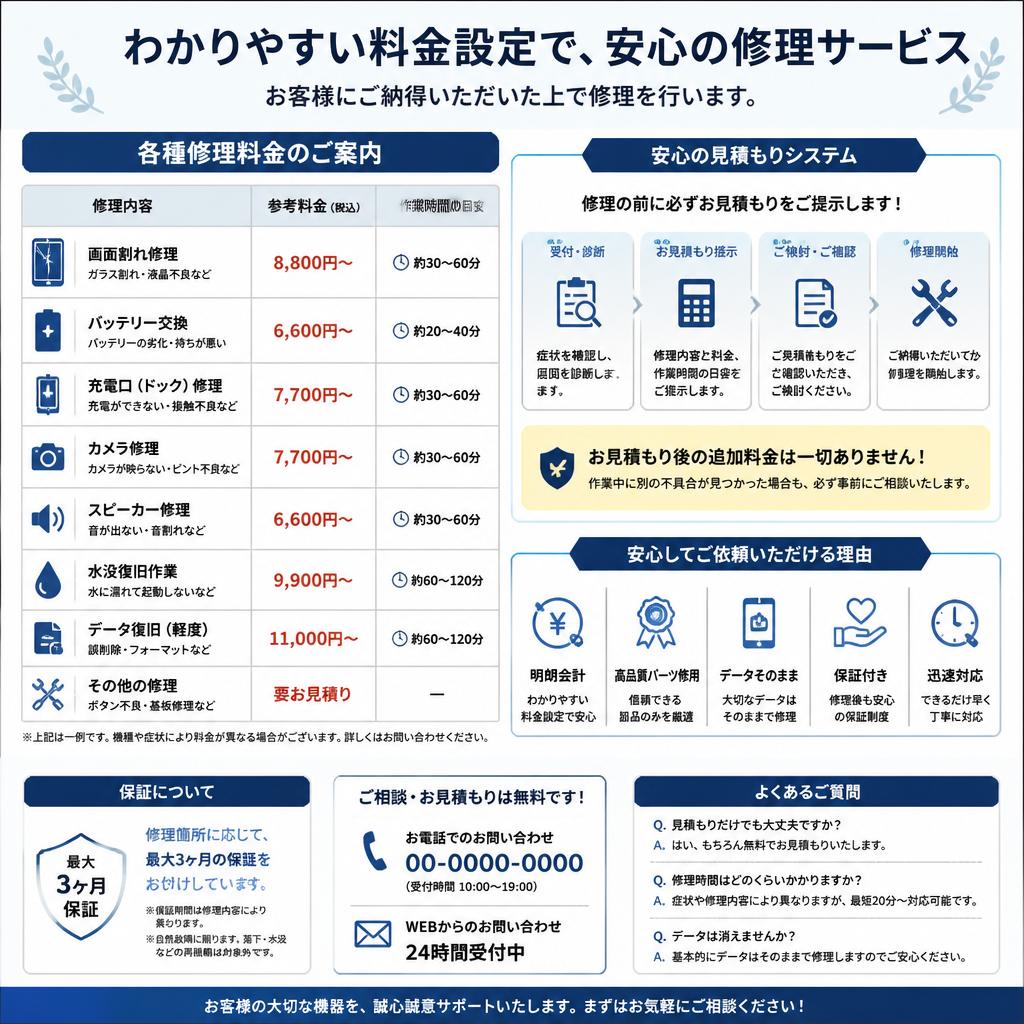 修理料金について