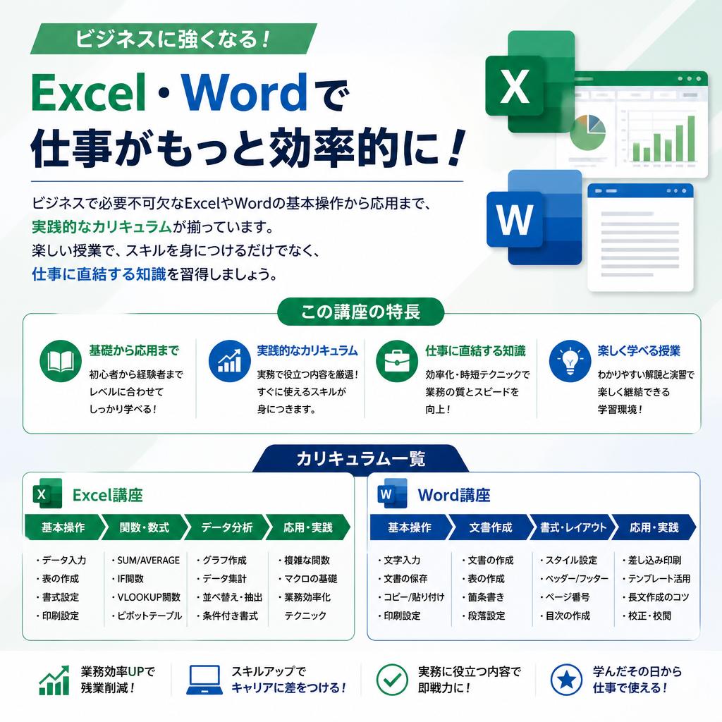 Excel・Wordを楽しく学ぼう！