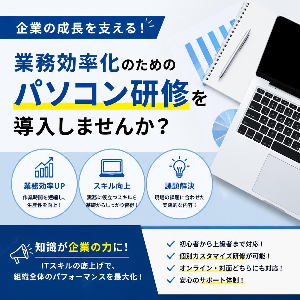 企業の成長を支える！業務効率化のためのパソコン研修を導入しませんか？
