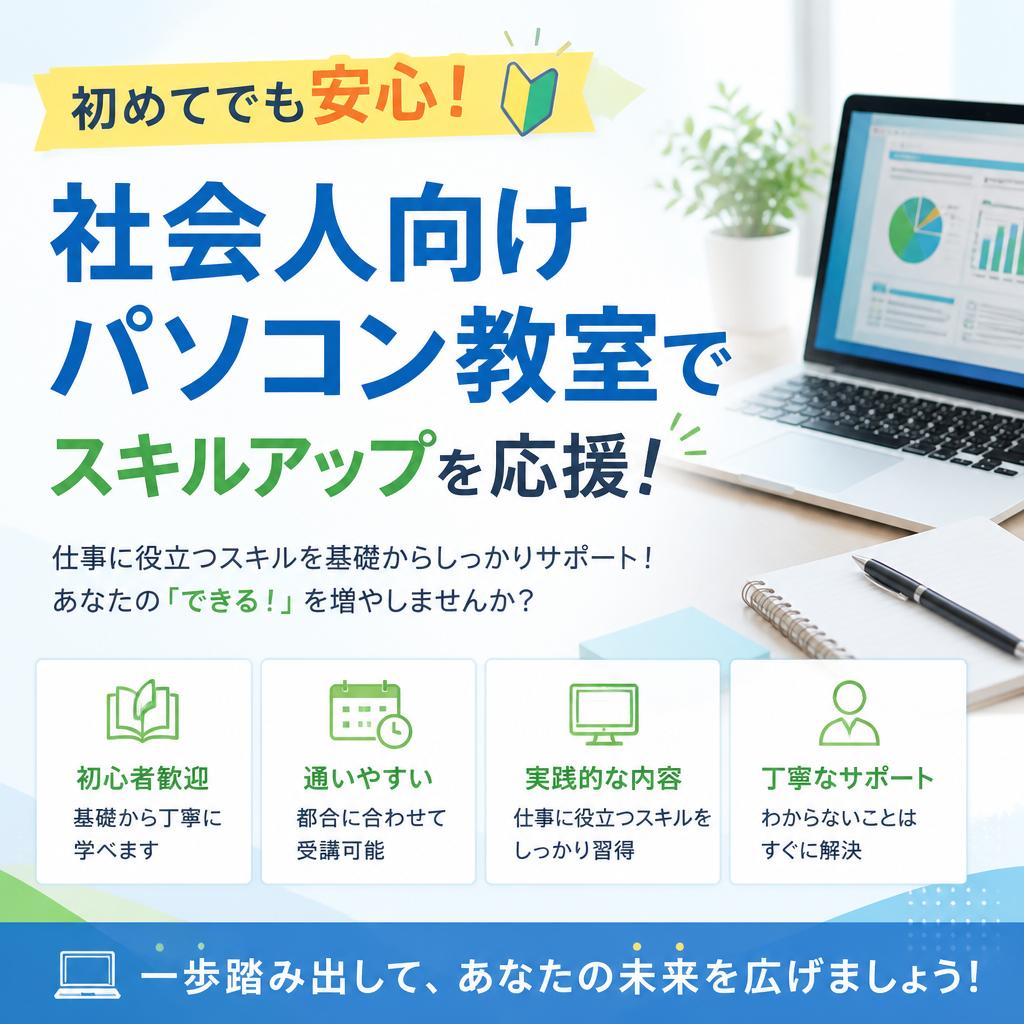 初めてでも安心！社会人向けパソコン教室でスキルアップを応援！