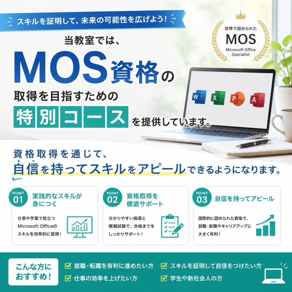 MOS資格取得コースの魅力