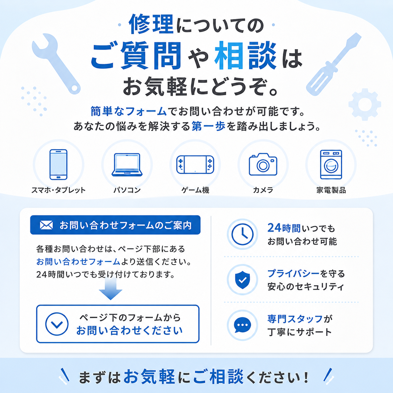 今すぐお問合せを！